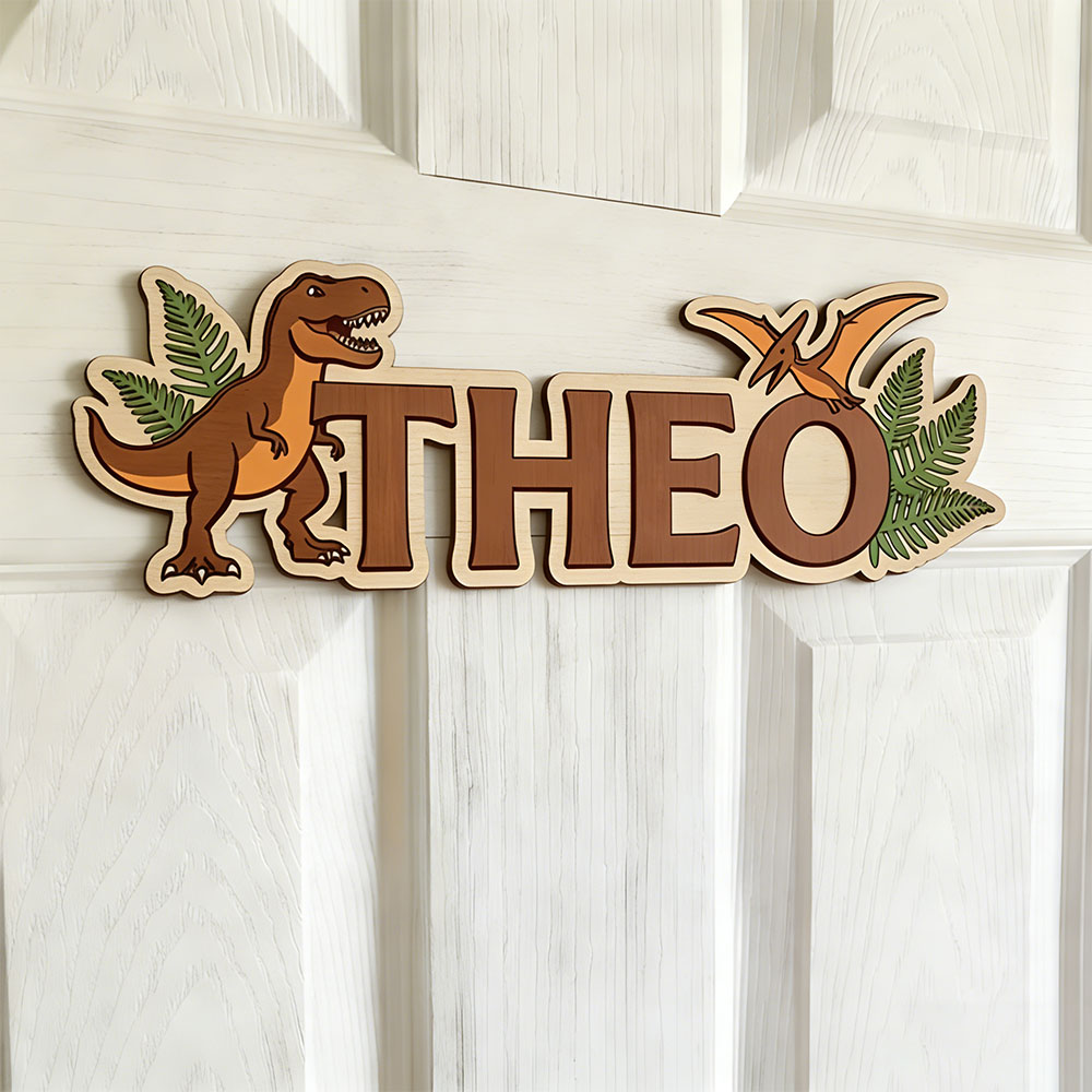 Eve Party - Letrero con nombre de dinosaurio personalizado