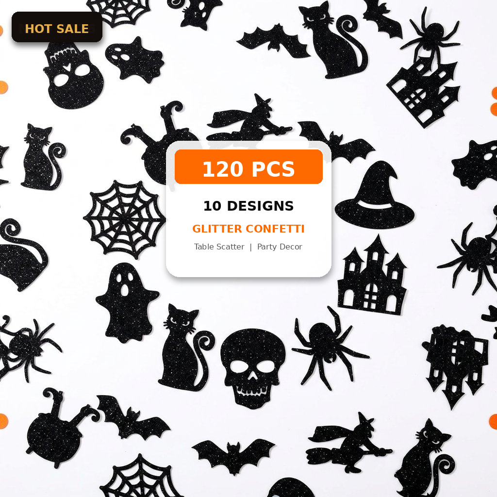 Papercraft Supply Confetti - Confeti de Halloween 120 Piezas, Brillante,