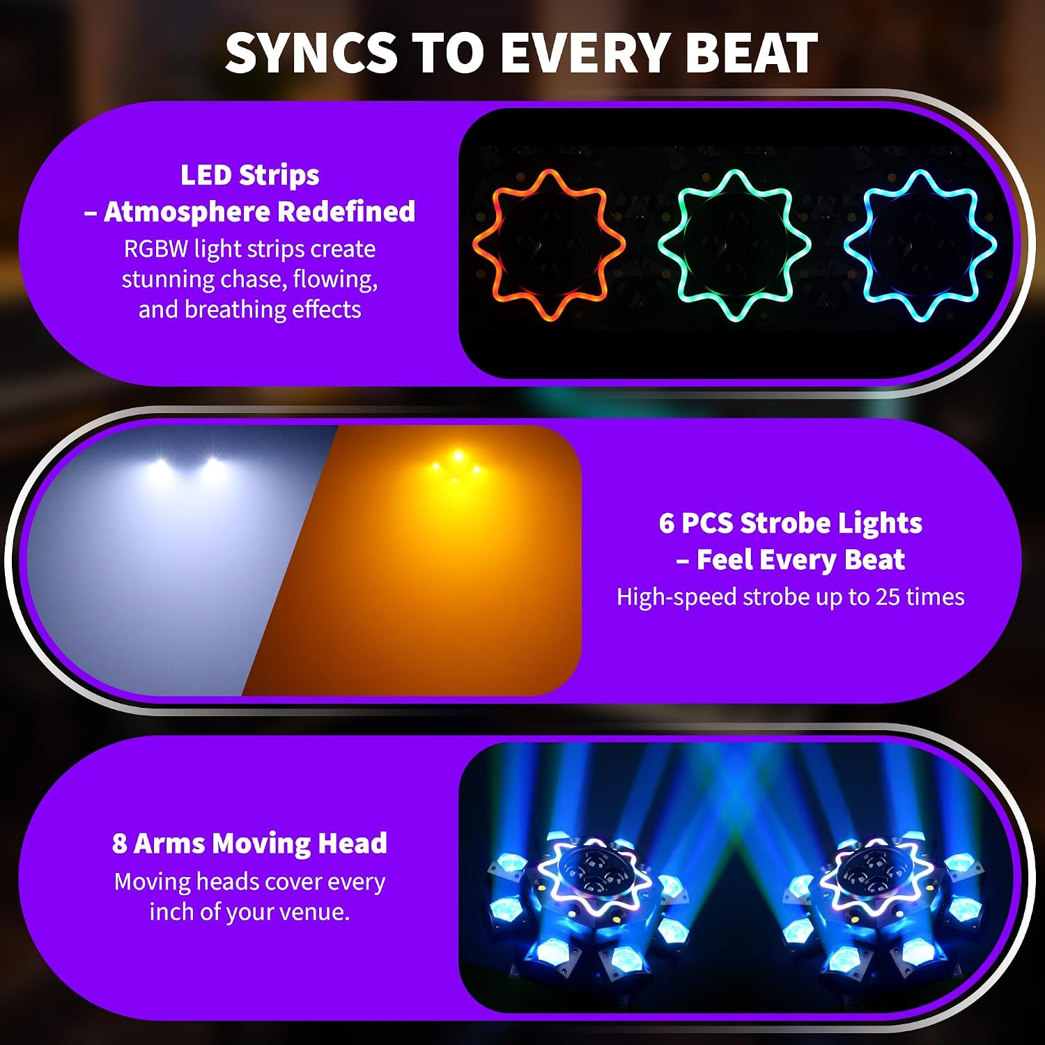 Luces de Discoteca de 200W, 8  - Event Party Dj reseña y precio